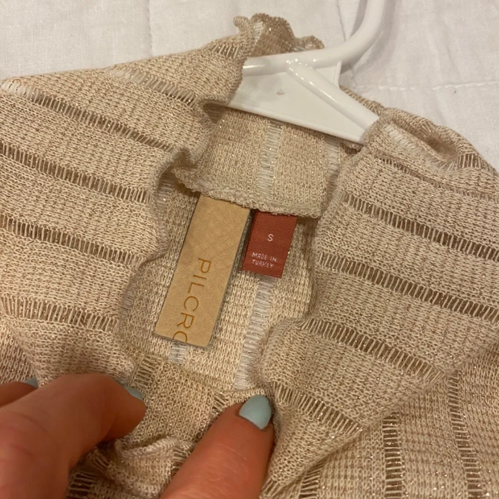 Anthropologie Pilcro Sheer Turtleneck Ivory Size Small - Picture 3 of 5
